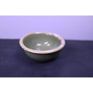 Vintage Hull Pottery Olive Green Drip Glaze Oven Proof Bowl 5.25 inch USA